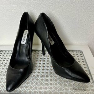 Steve Madden Vala Heel Pumps, Black Leather 6.5